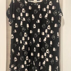 Sew In Love Black and White Cat Pattern Dress